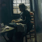 Woman sewing - Oil Painting Haven