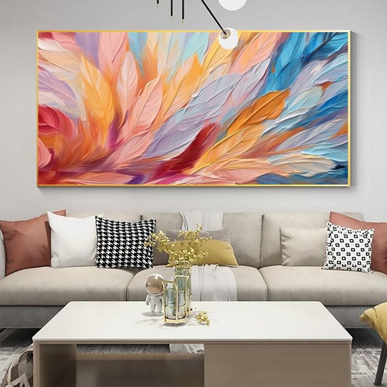 Colorful Feather Abstract - Oil Painting Haven Oil Painting Haven