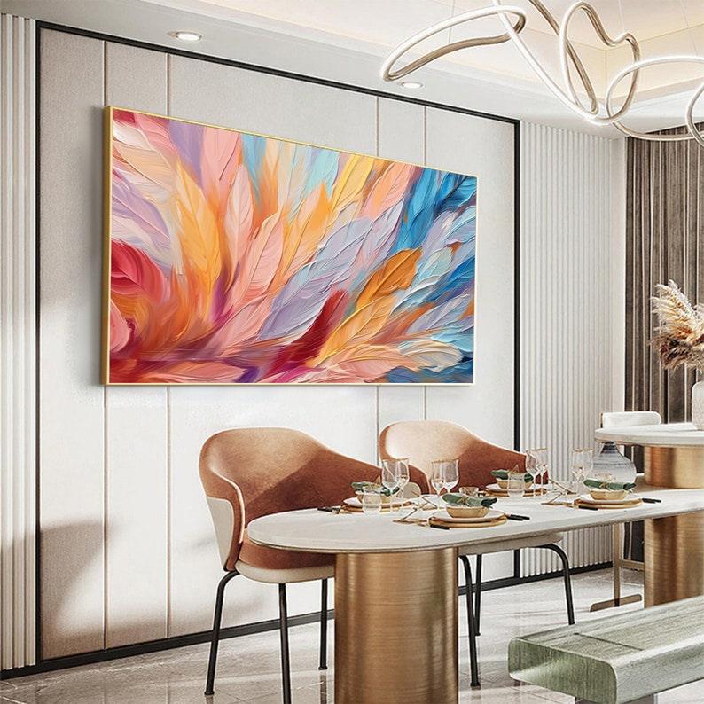 Colorful Feather Abstract - Oil Painting Haven Oil Painting Haven