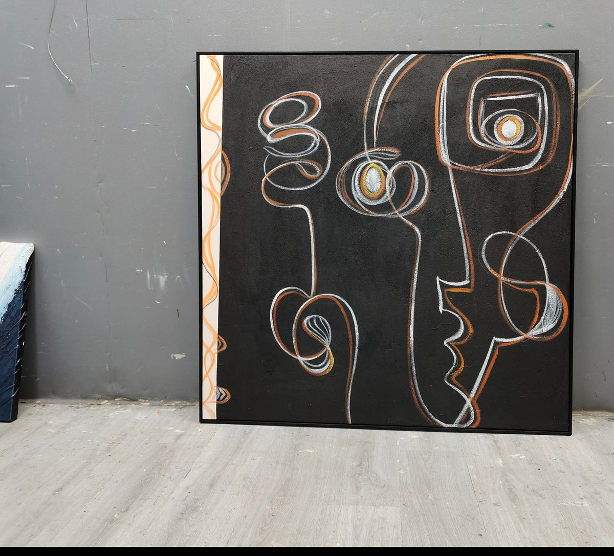 Pintura al óleo abstracta - Arte de pared de paisaje montañoso texturizado