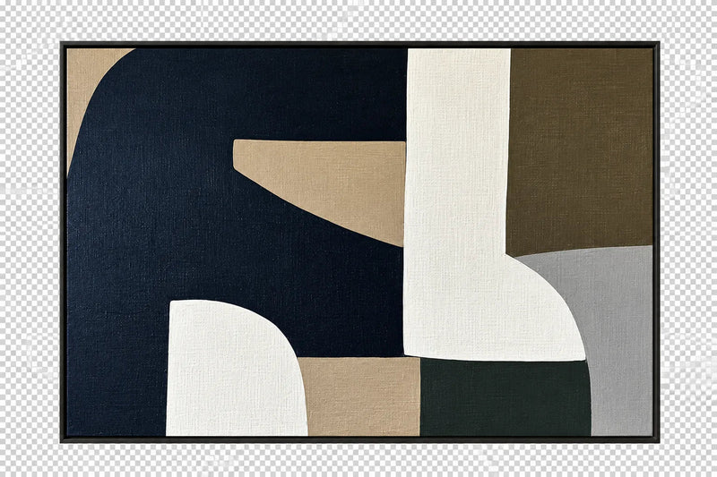 Pintura al óleo abstracta - Arte de pared de paisaje montañoso texturizado