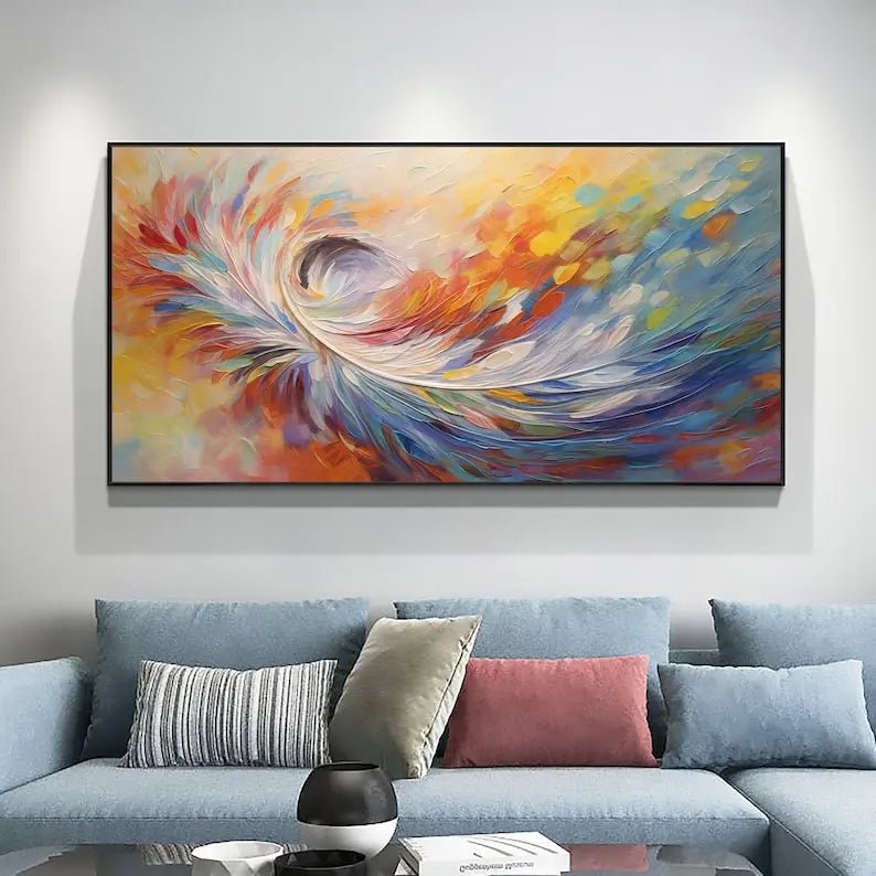 Abstract Oil Painting - Vibrant Swirling Color Textured Wall Art - Oil Painting Haven