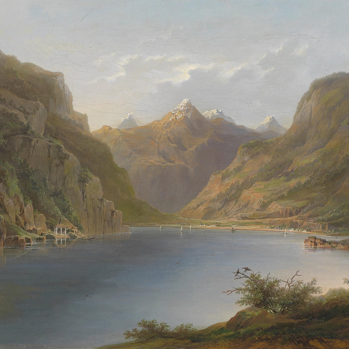 Alpine Mountain Lake Landscape | Hand - Painted Oil Painting on Canvas - Oil Painting Haven