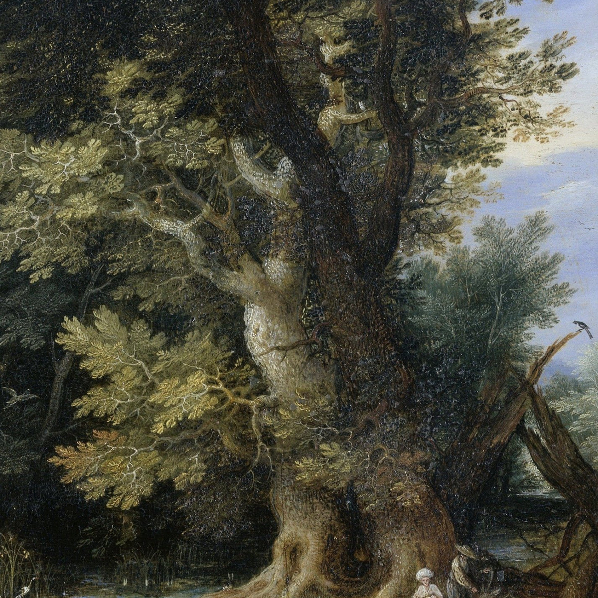 Ancient Forest with Giant Tree - Landscape Oil Painting - Oil Painting Haven