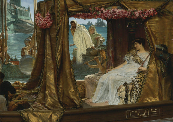 Ancient Queen on Royal Barge by the River - People Oil Painting - Oil Painting Haven