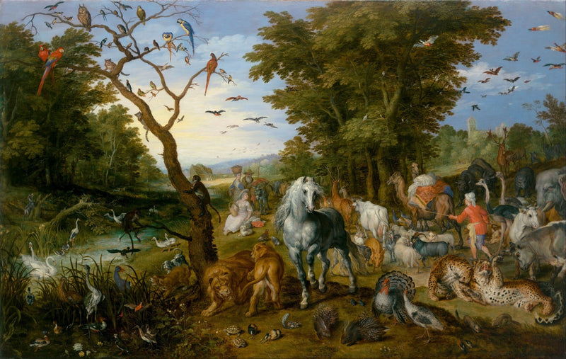 animals Oil Painting - Hand - Painted Animals in Forest Scene - Oil Painting Haven