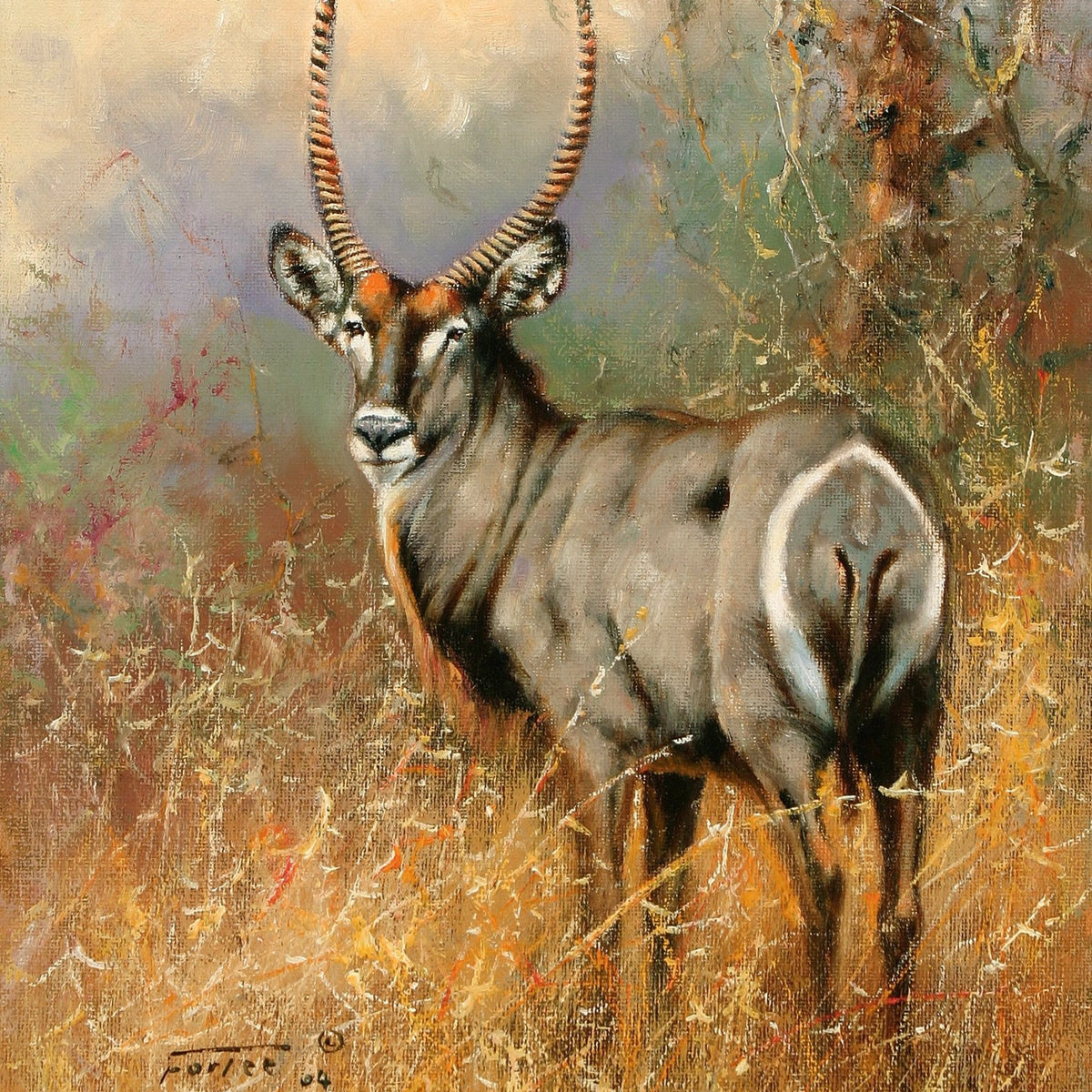 Animals Oil Painting - Hand - Painted Antelope Portrait Art - Oil Painting Haven
