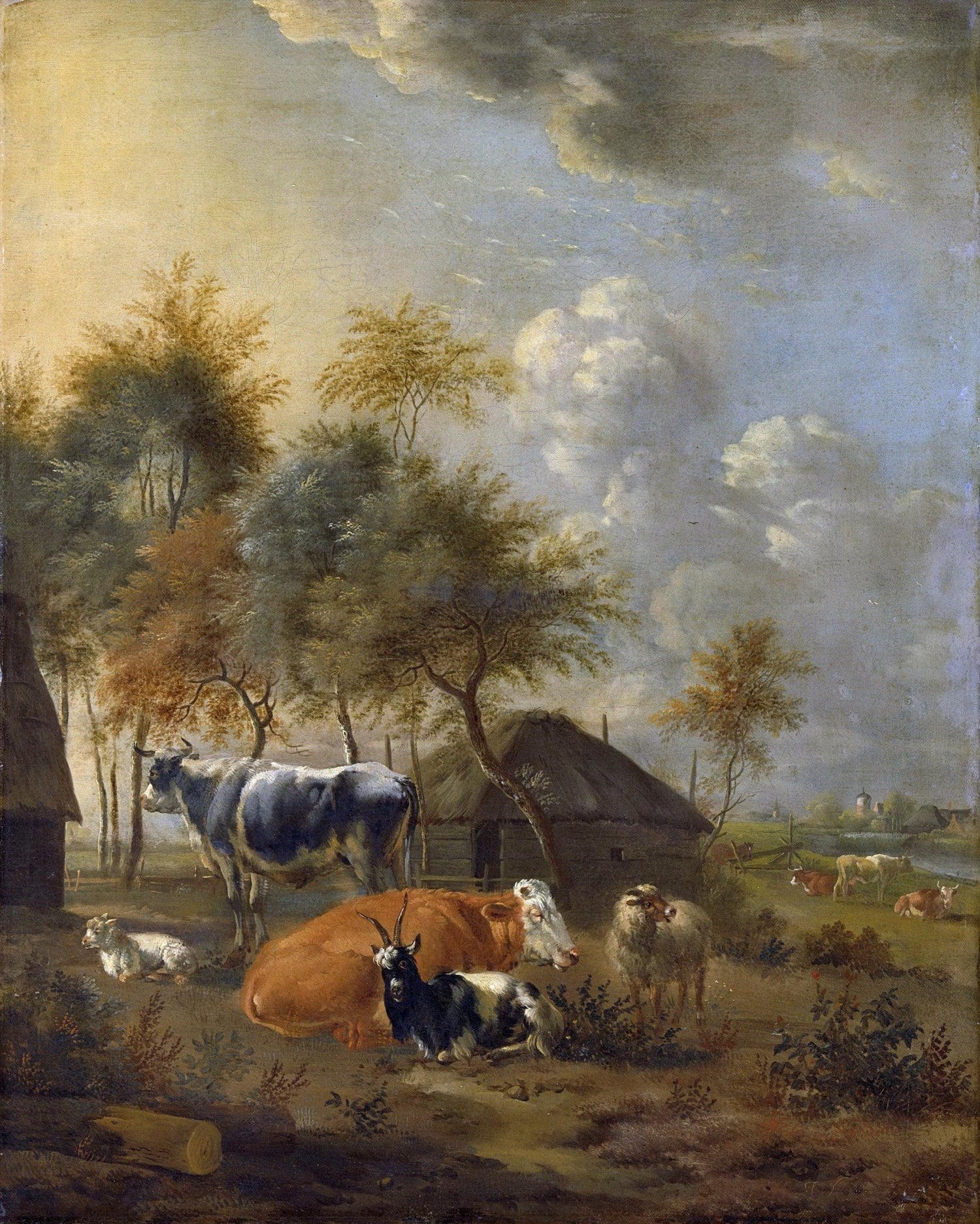 Animals Oil Painting - Hand - Painted Farm Animals Landscape - Oil Painting Haven