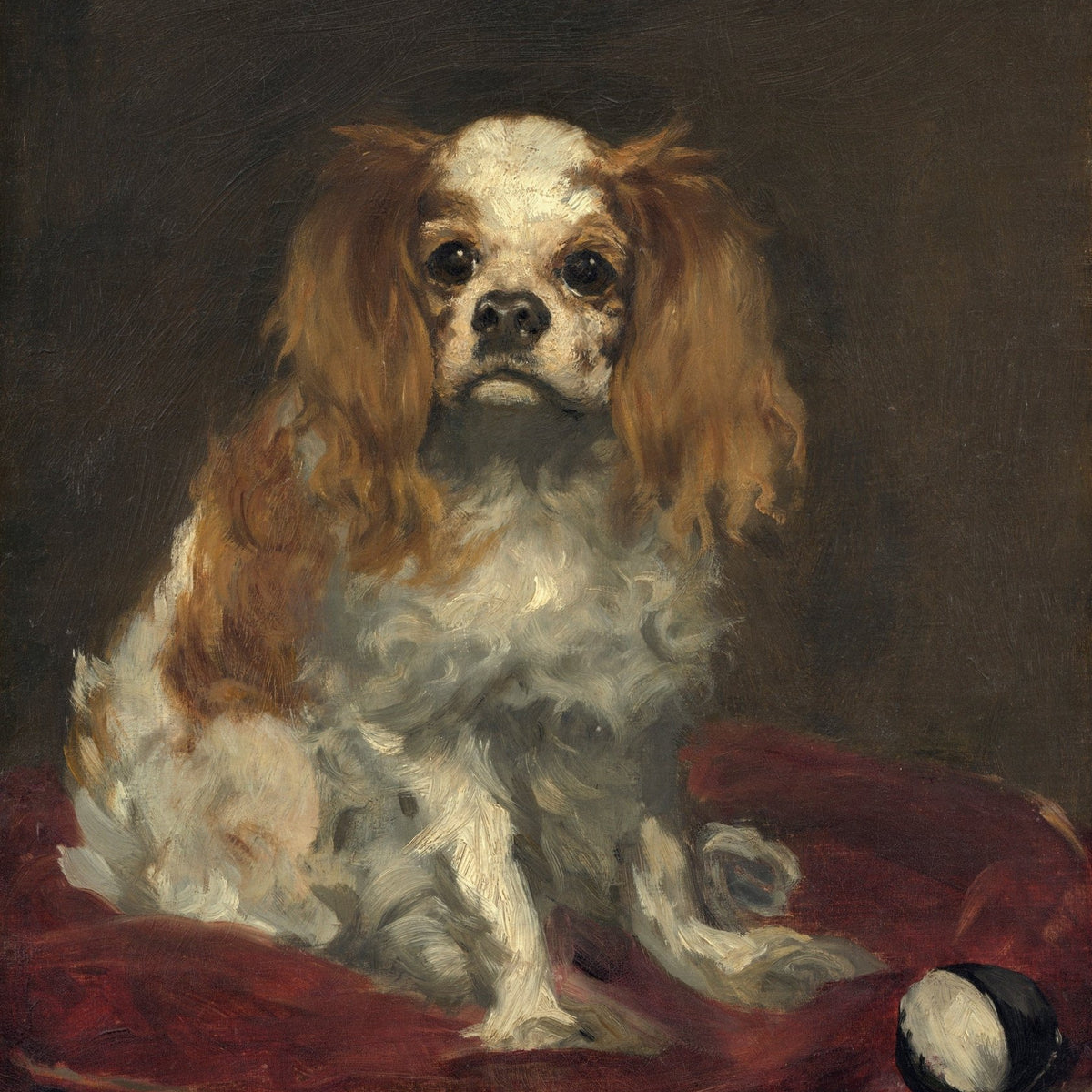 Animals Oil Painting - Hand - Painted King Charles Spaniel - Oil Painting Haven