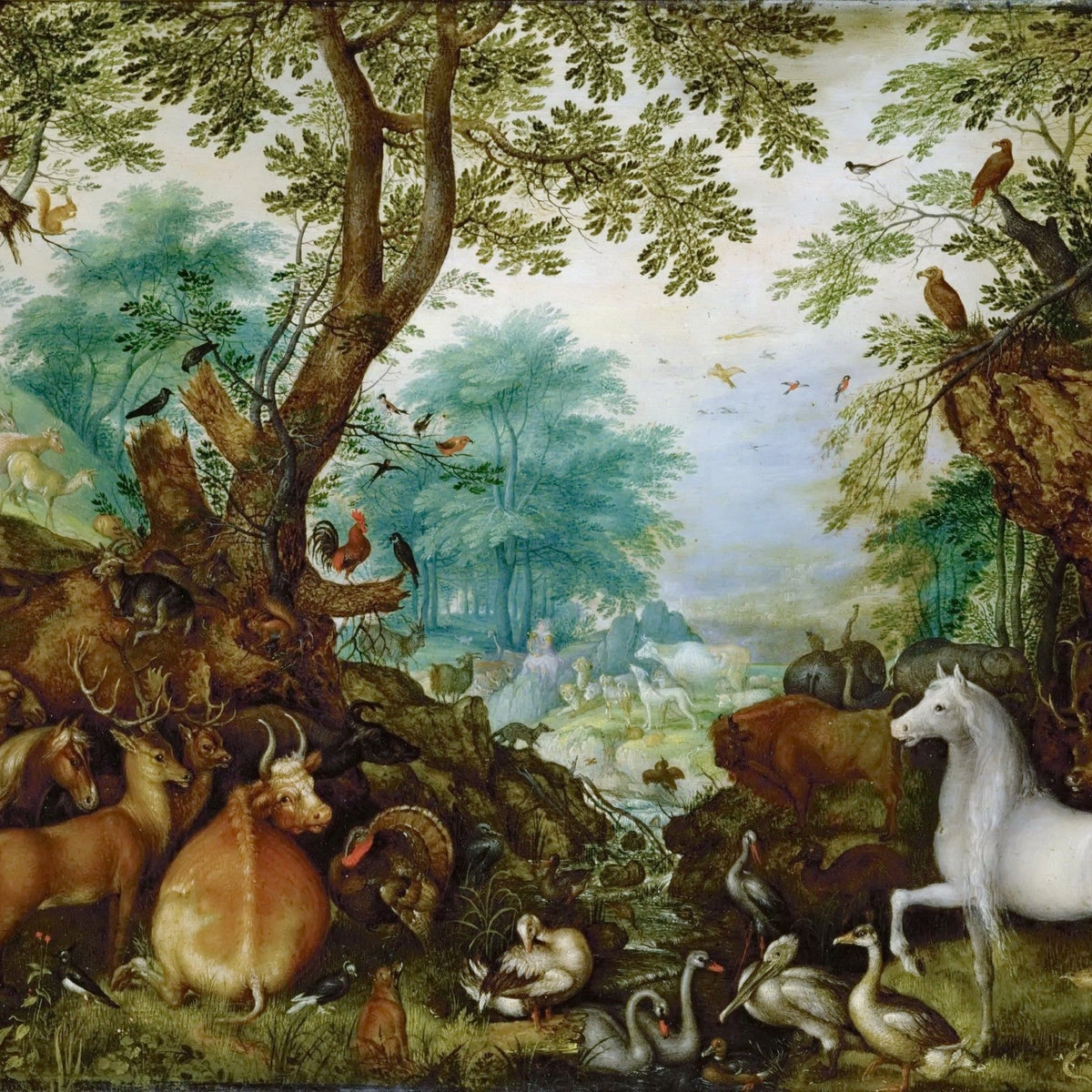 Animals Oil Painting - Hand - Painted Orpheus and Animals Scene - Oil Painting Haven