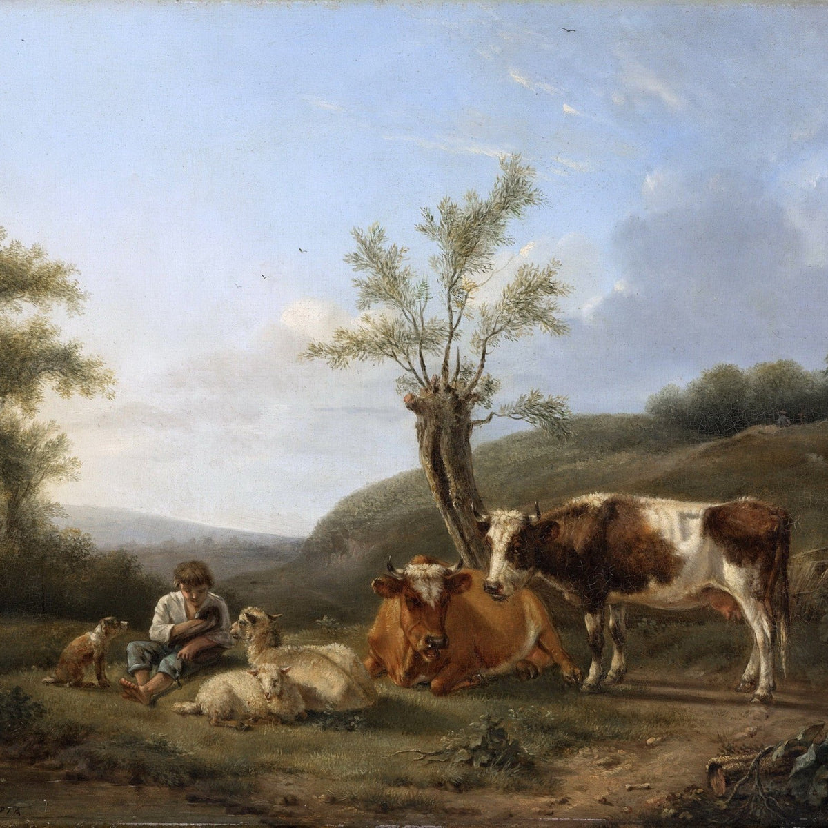 Animals Oil Painting - Hand - Painted Pastoral Animals Landscape - Oil Painting Haven