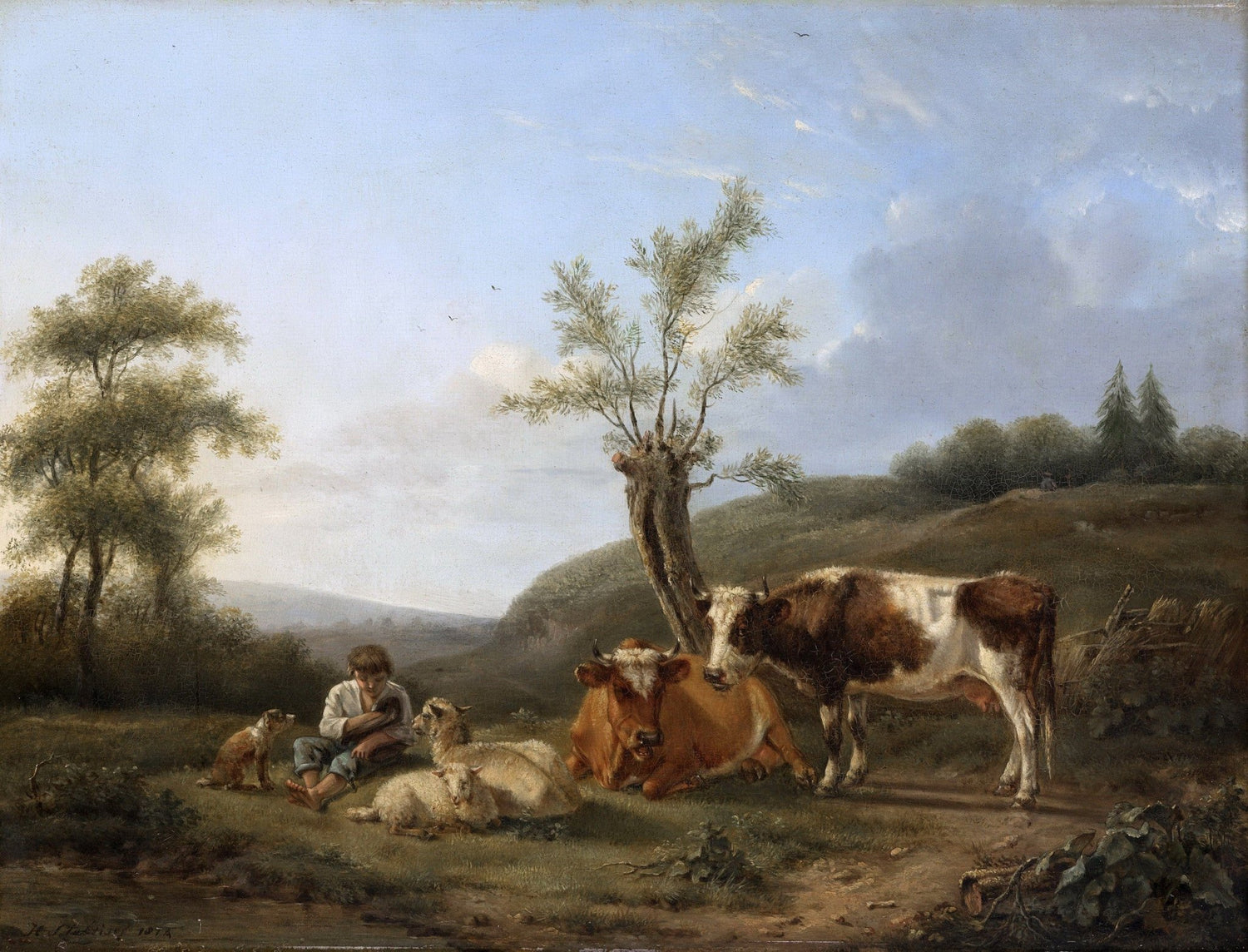 Animals Oil Painting - Hand - Painted Pastoral Animals Landscape - Oil Painting Haven