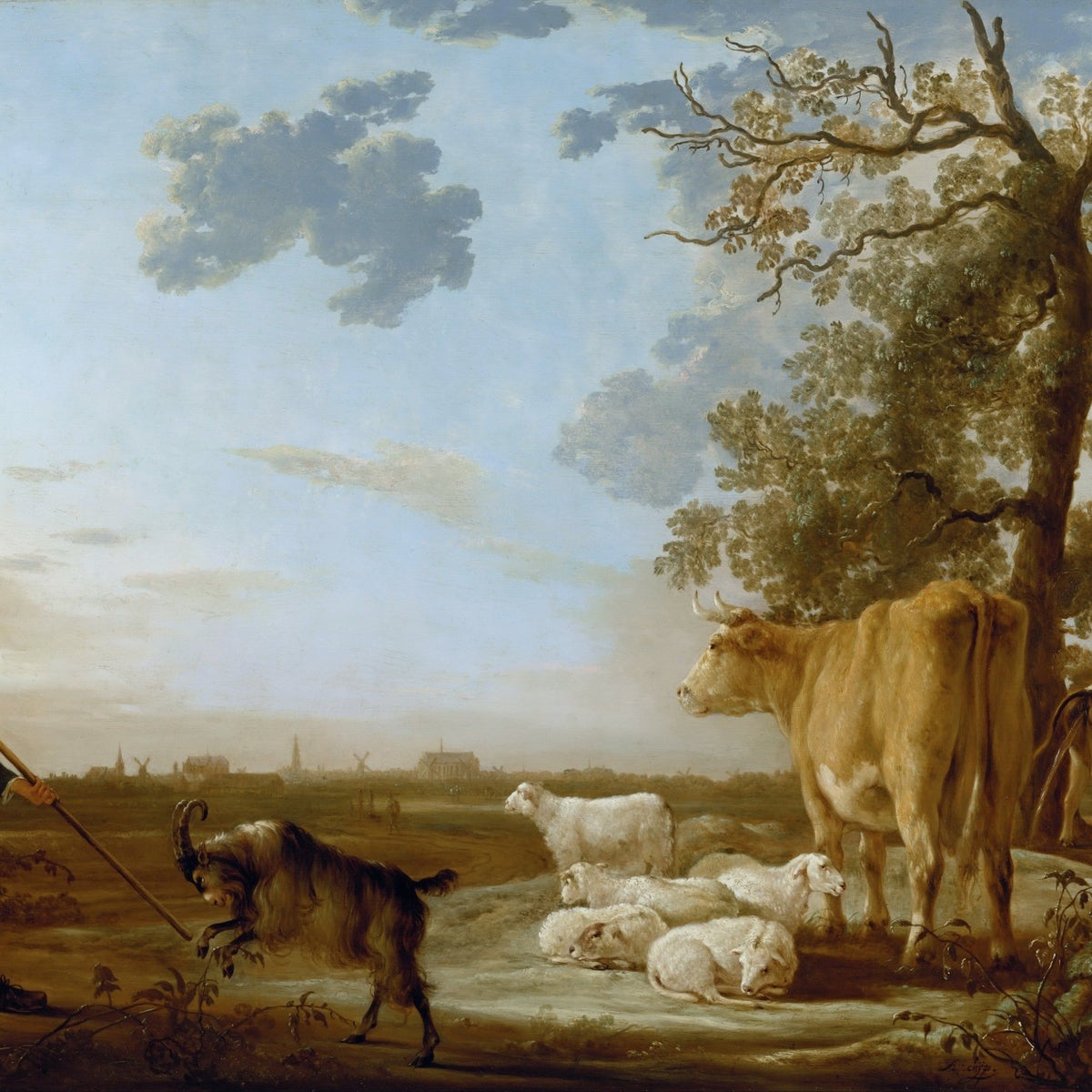 animals Oil Painting - Hand - Painted Pastoral Farm Animals - Oil Painting Haven