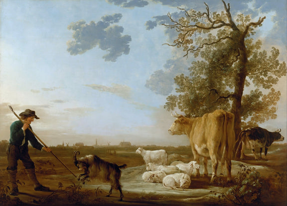 animals Oil Painting - Hand - Painted Pastoral Farm Animals - Oil Painting Haven