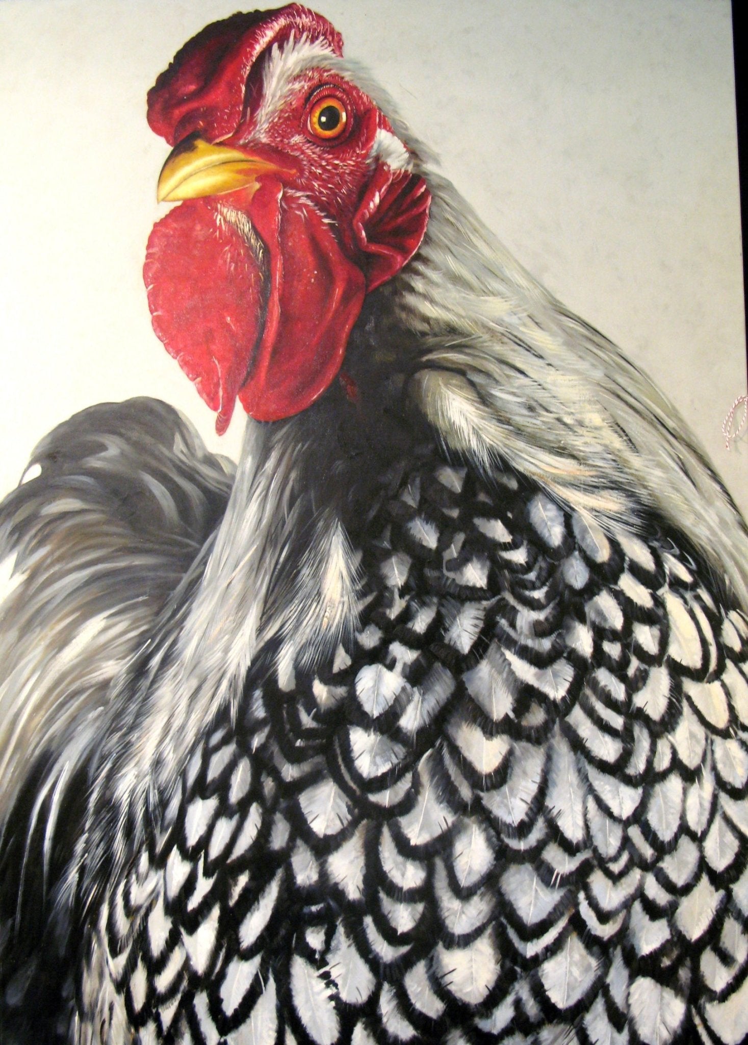 Animals Oil Painting - Hand - Painted Rooster Portrait Art - Oil Painting Haven