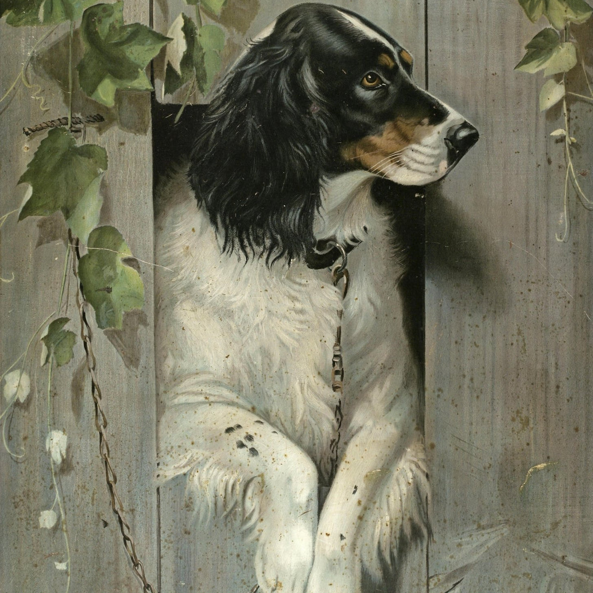 Animals Oil Painting - Hand - Painted Spaniel Dog Portrait - Oil Painting Haven