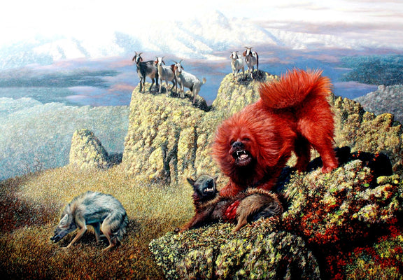 Animals Oil Painting - Hand - Painted Wild Mountain Predator - Oil Painting Haven