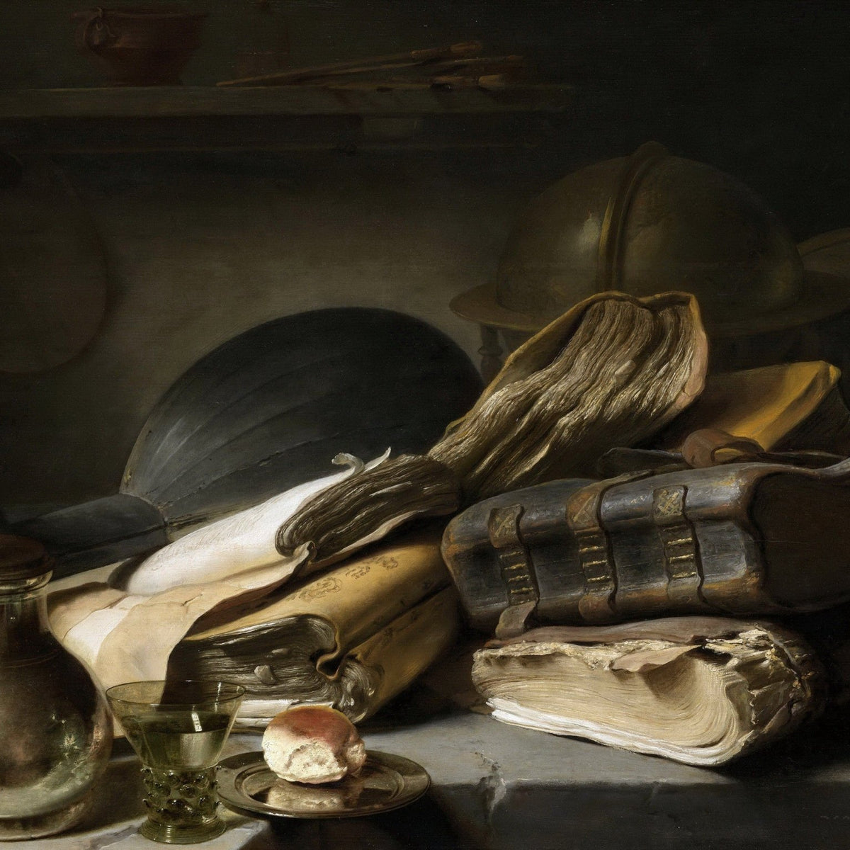 Antique Books and Goblet Table - Still Life Oil Painting - Oil Painting Haven