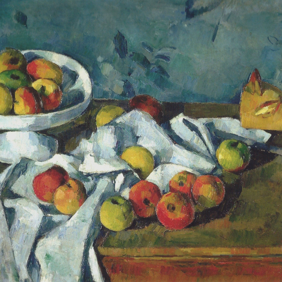 Apples and Bread with Fruit Dish - Still Life Oil Painting - Oil Painting Haven