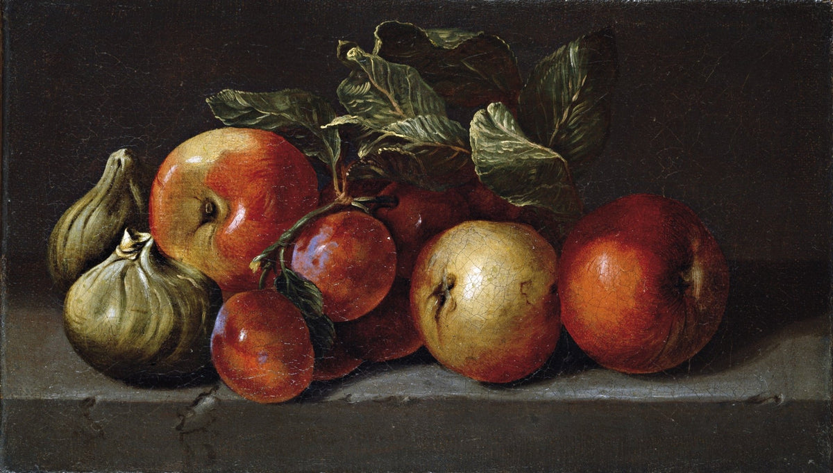 Apples and Figs with Leaves - Still Life Oil Painting - Oil Painting Haven