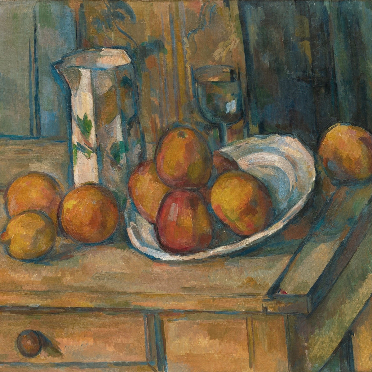 Apples, Lemon and Milk Jug on Table - Still Life Oil Painting - Oil Painting Haven