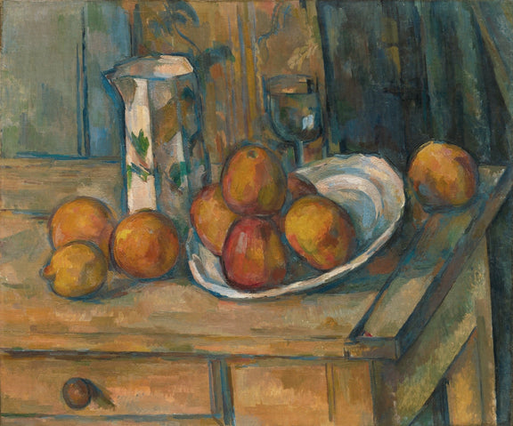 Apples, Lemon and Milk Jug on Table - Still Life Oil Painting - Oil Painting Haven