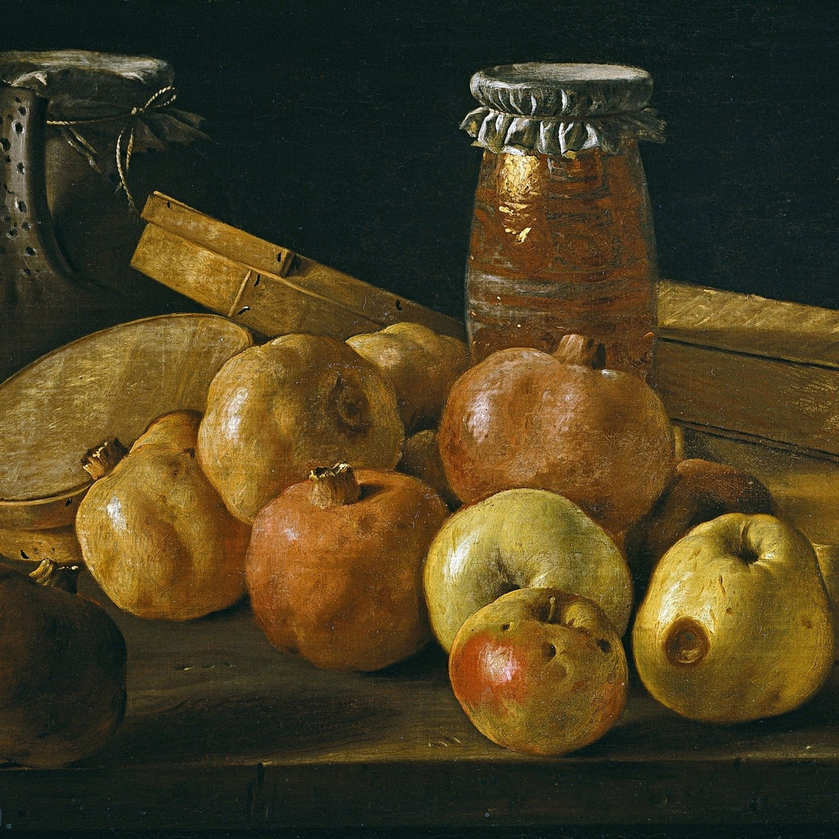 Apples, Pears and Honey Jar Table - Still Life Oil Painting - Oil Painting Haven