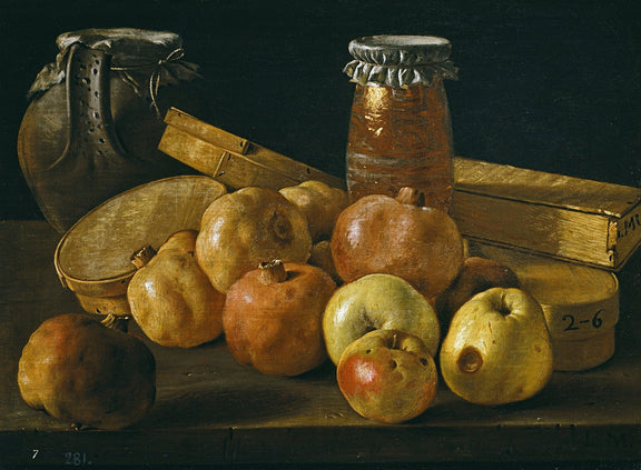 Apples, Pears and Honey Jar Table - Still Life Oil Painting - Oil Painting Haven