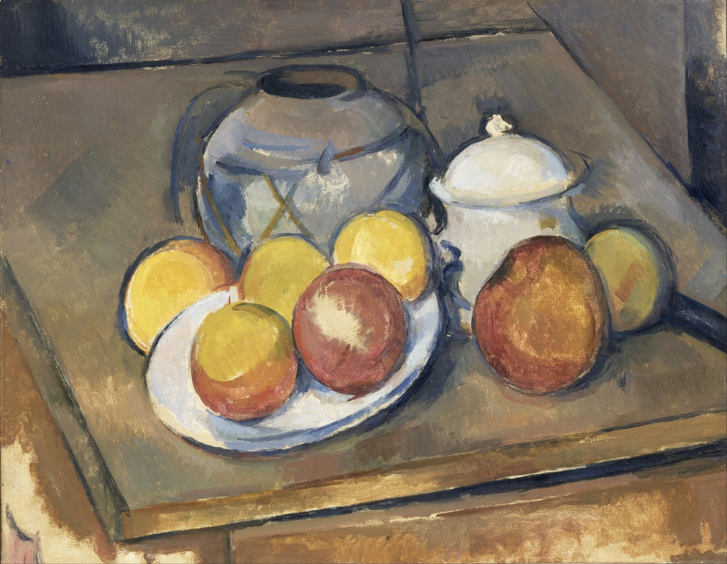 Apples with Ceramic Vase and Sugar Bowl - Still Life Oil Painting - Oil Painting Haven
