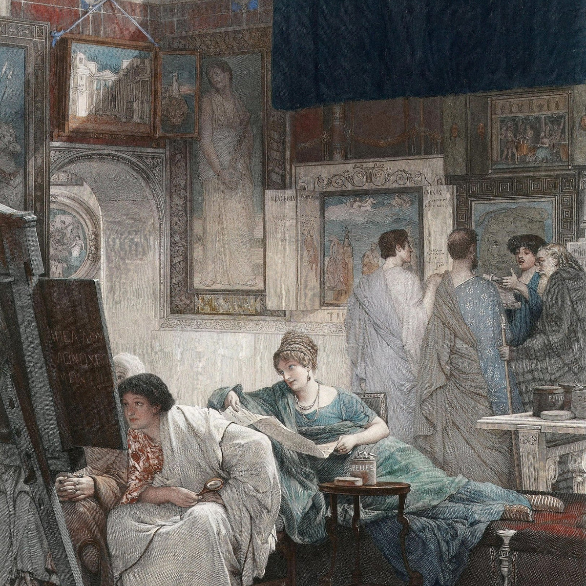 Artists and Scholars in Classical Studio Interior - People Oil Painting - Oil Painting Haven