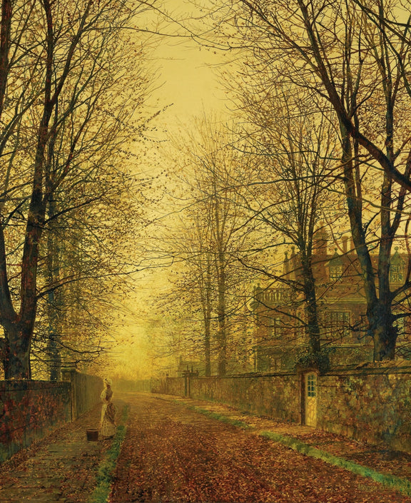 Autumn Avenue with Trees and Figure – Landscape Oil Painting - Oil Painting Haven