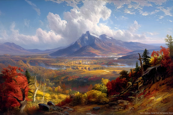 Autumn Mountain Lake Original Oil Painting For Sale - Oil Painting Haven