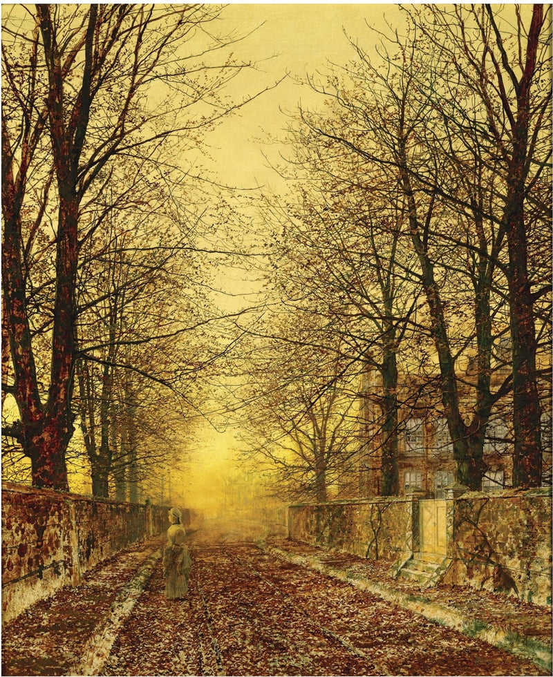 Landscape oil painting of a tree-lined country road at sunset, textured brushwork highlights autumn leaves and warm golden. - Add Frame, Canvas, Country, Forest, Hand Painted, Landscape, Made To Order, Oil Painting, Road, Sunset