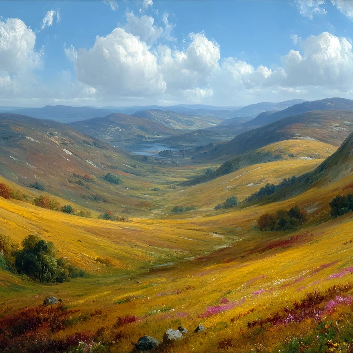 Autumn Valley Lake Original Oil Painting For Sale | Landscape - Oil Painting Haven