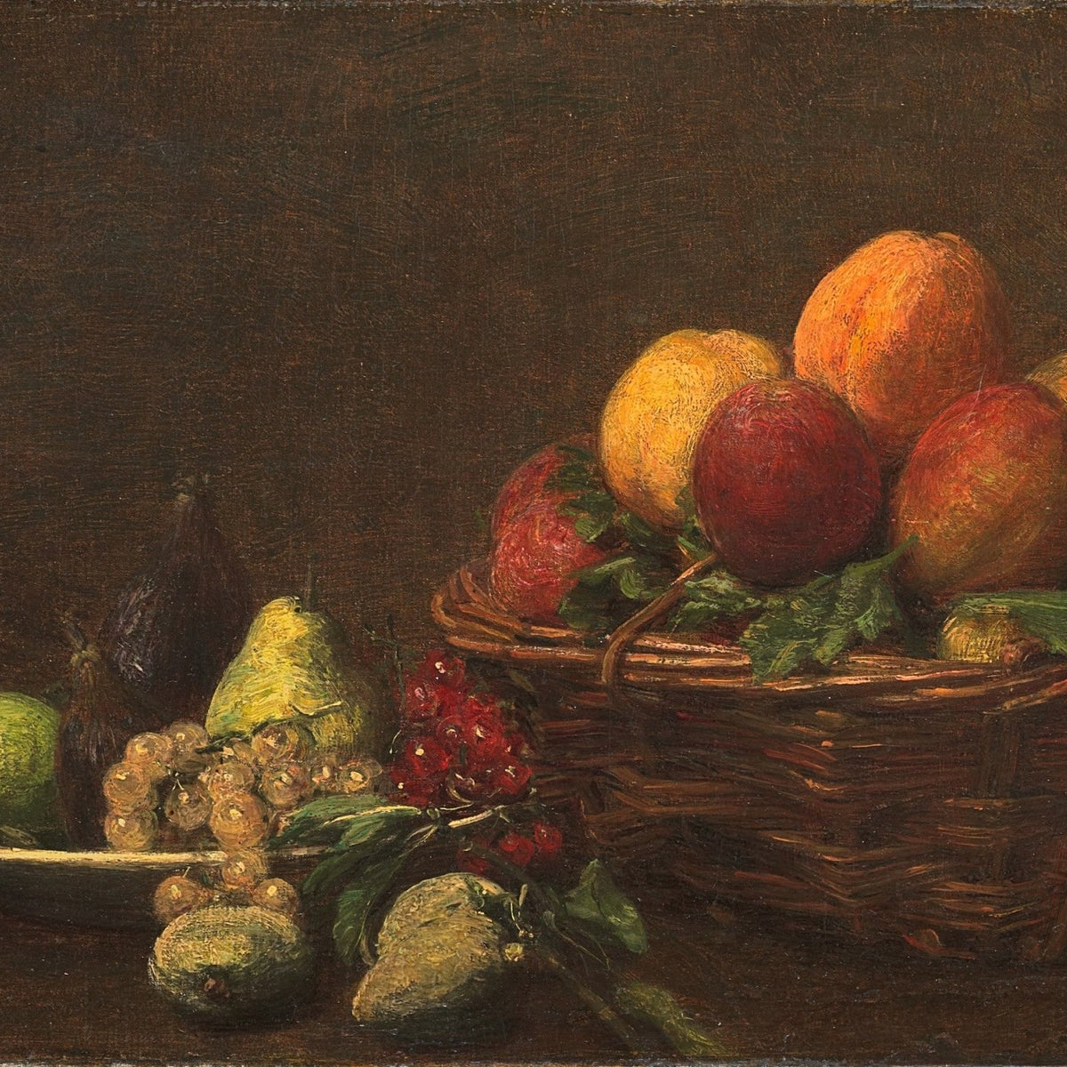 Basket of Fruit Arrangement - Still Life Oil Painting - Oil Painting Haven