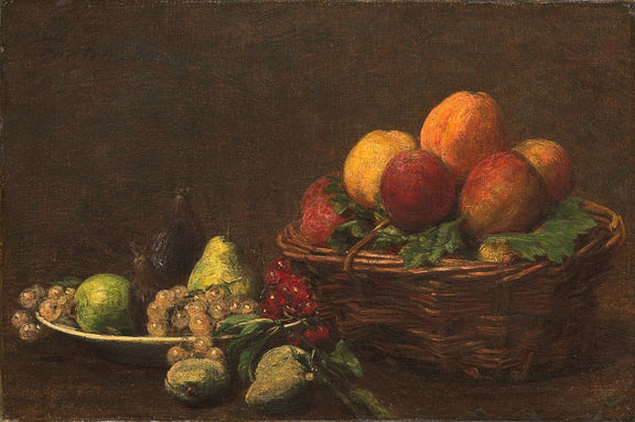 Basket of Fruit Arrangement - Still Life Oil Painting - Oil Painting Haven