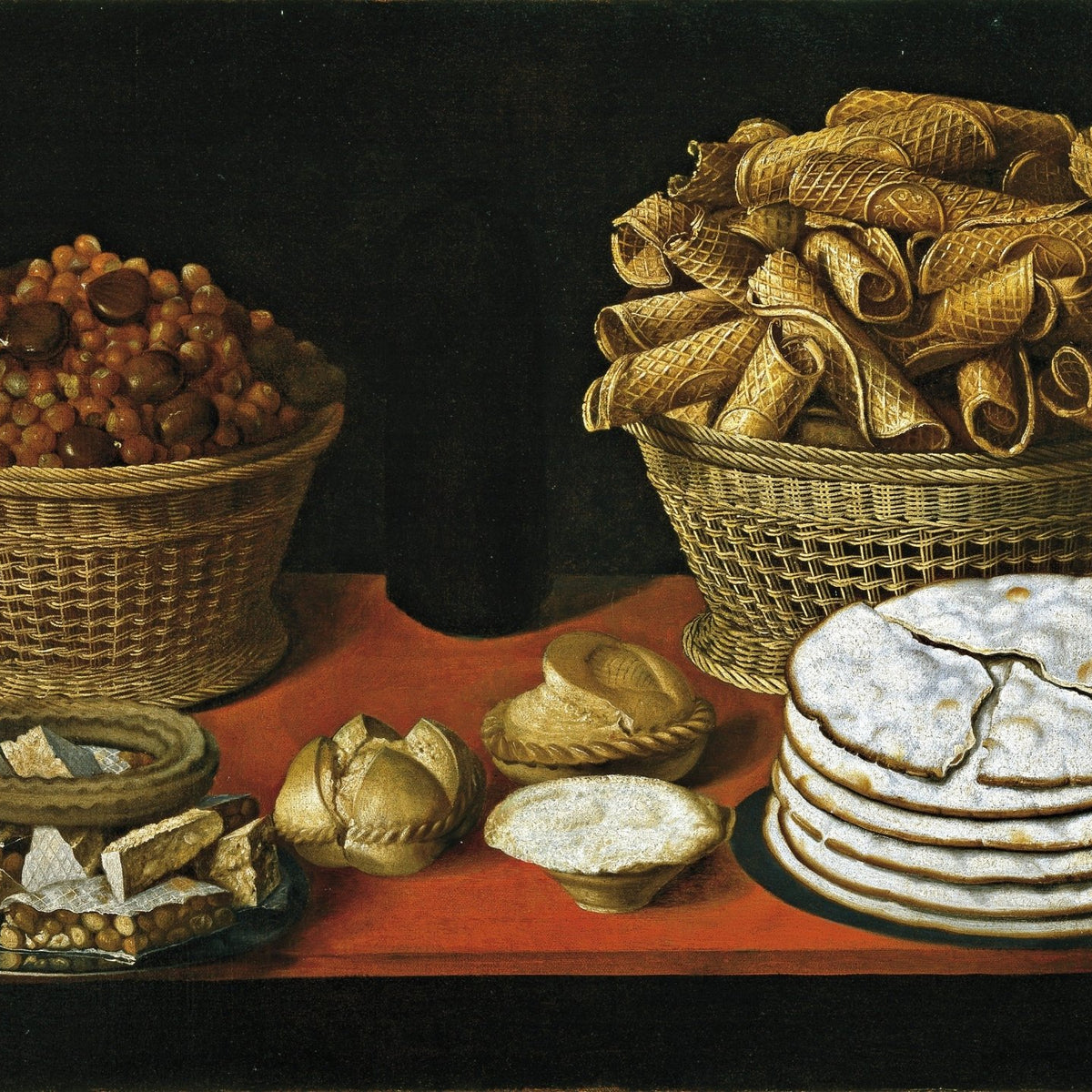 Baskets of Pastries and Sweets - Still Life Oil Painting - Oil Painting Haven