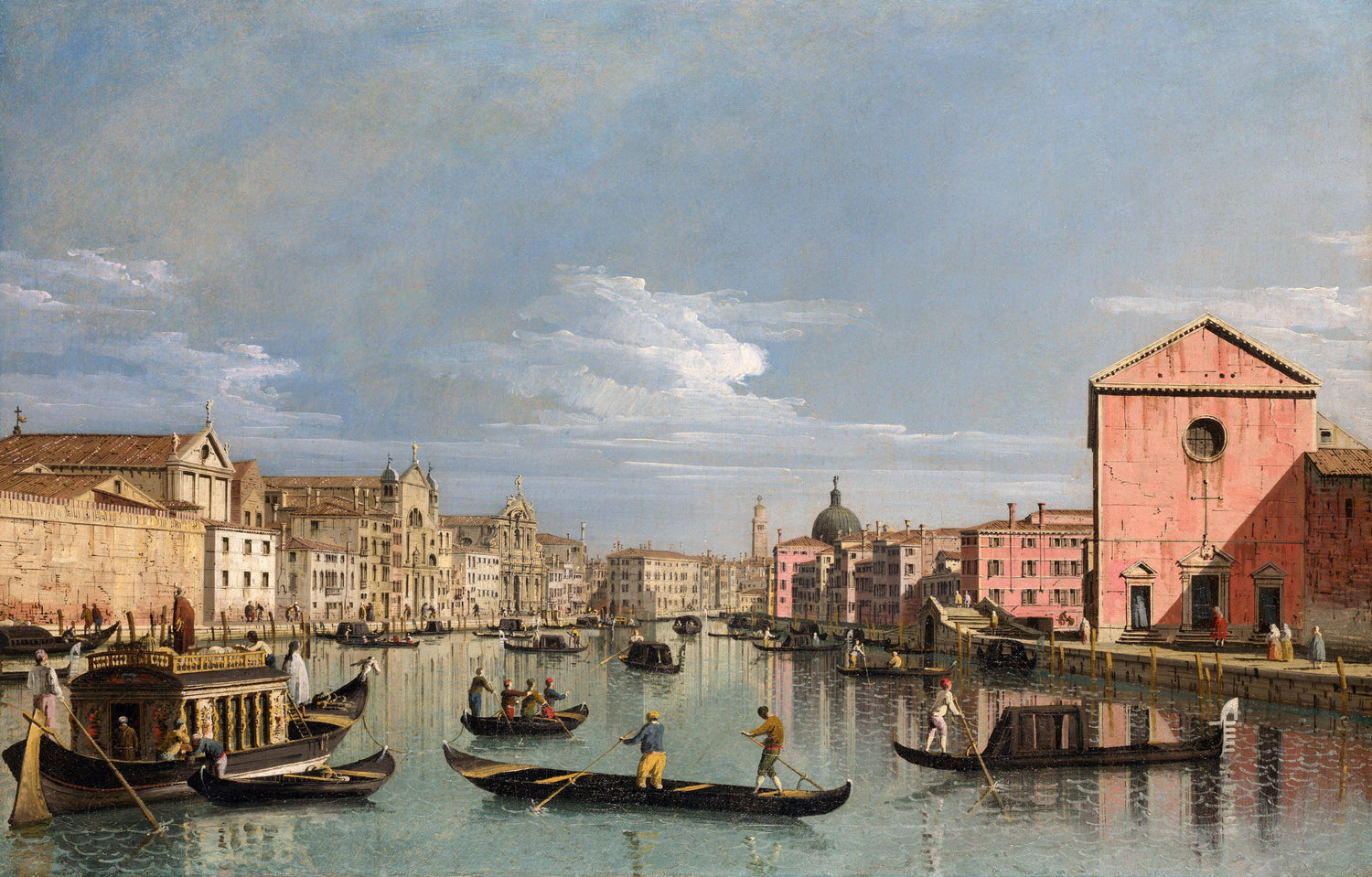 The Grand Canal facing Santa Croce - Oil Painting Haven