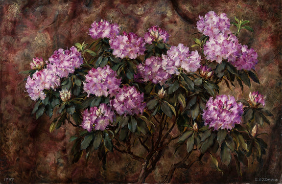 Blooming Rhododendron Branch Still Life - Floral Oil Painting - Oil Painting Haven