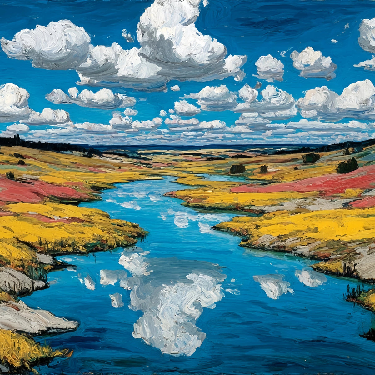 Bold River Landscape Original Oil Painting For Sale - Oil Painting Haven