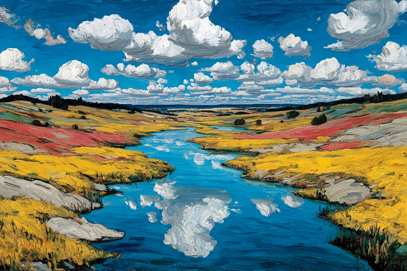 Bold River Landscape Original Oil Painting For Sale - Oil Painting Haven