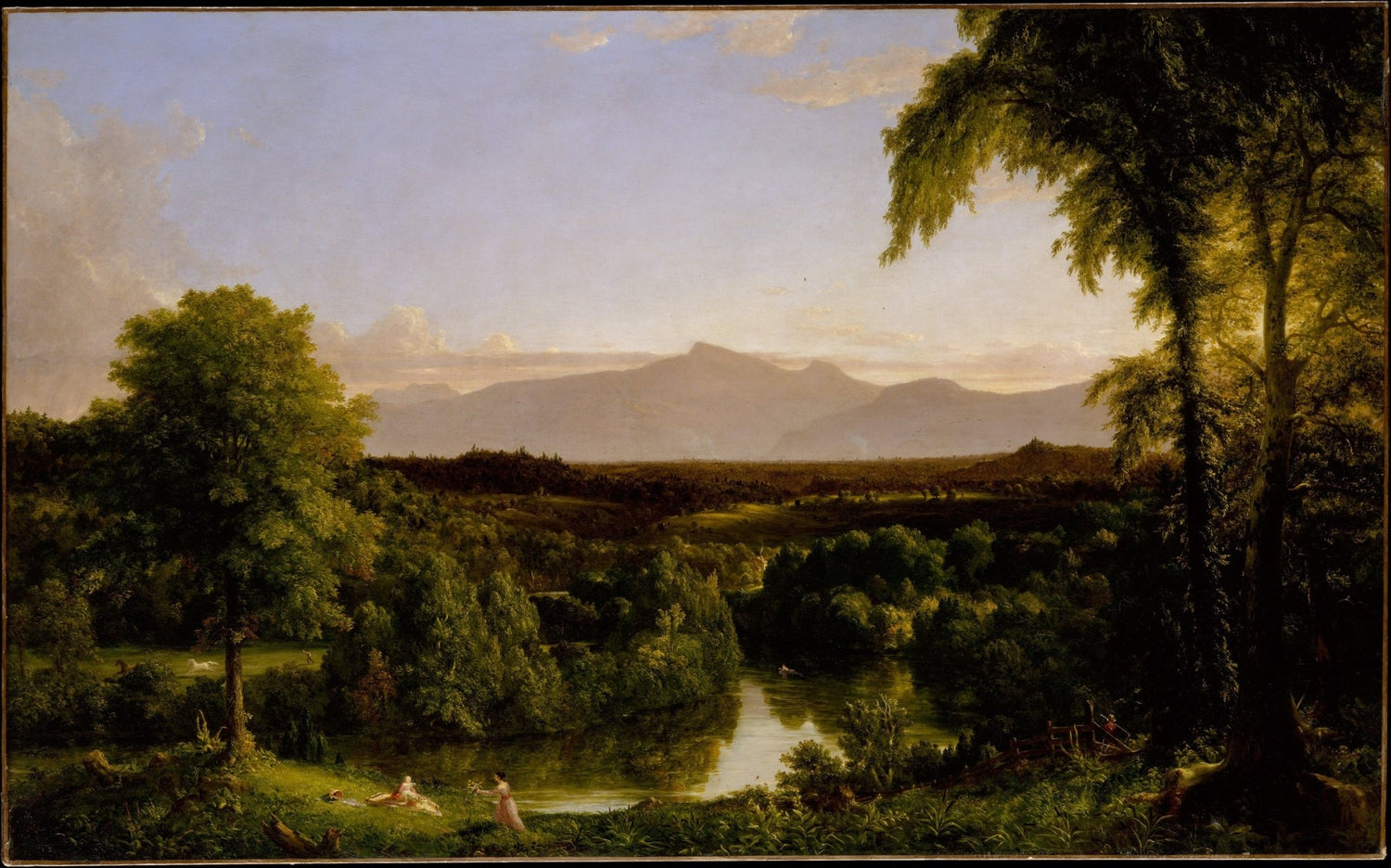 Catskill Valley River and Early Autumn Light - Landscape Oil Painting - Oil Painting Haven
