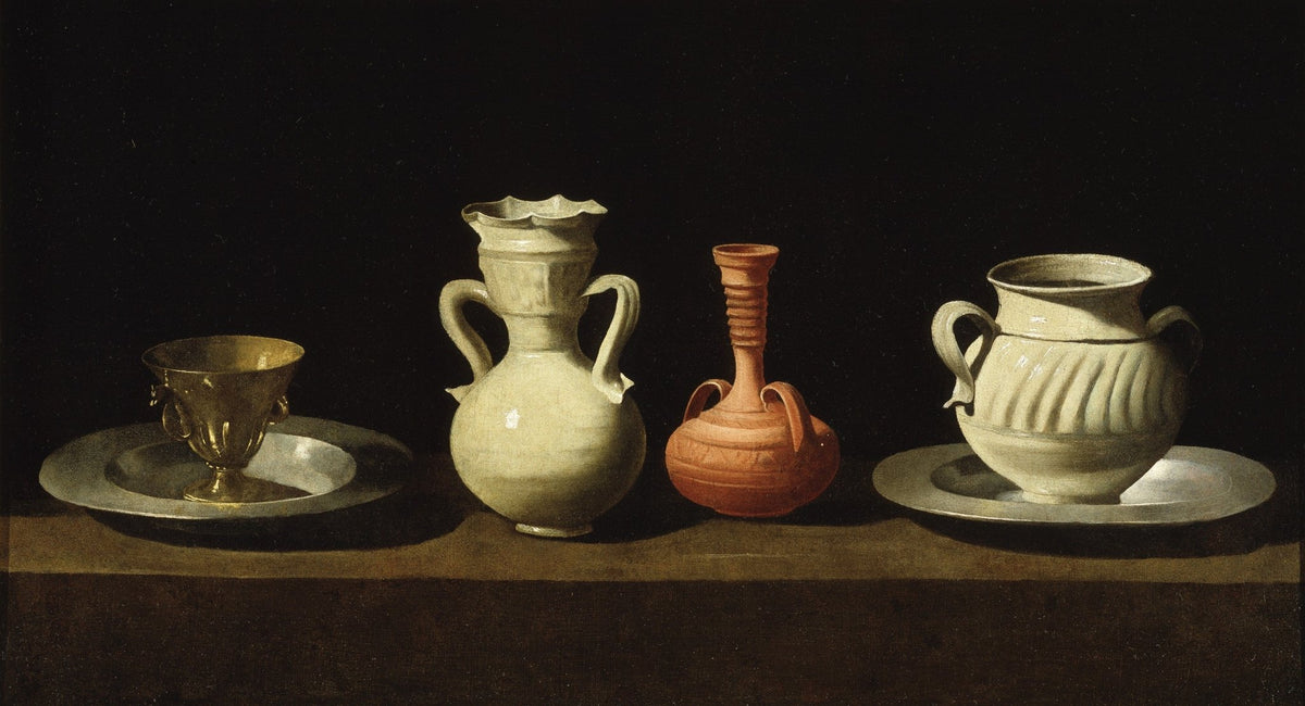 Ceramic Jugs and Brass Cup - Still Life Oil Painting - Oil Painting Haven
