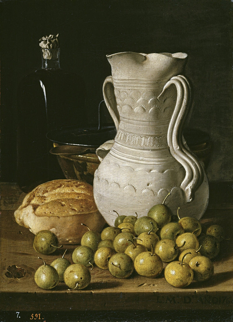 Ceramic Pitcher, Pears and Bread - Still Life Oil Painting - Oil Painting Haven