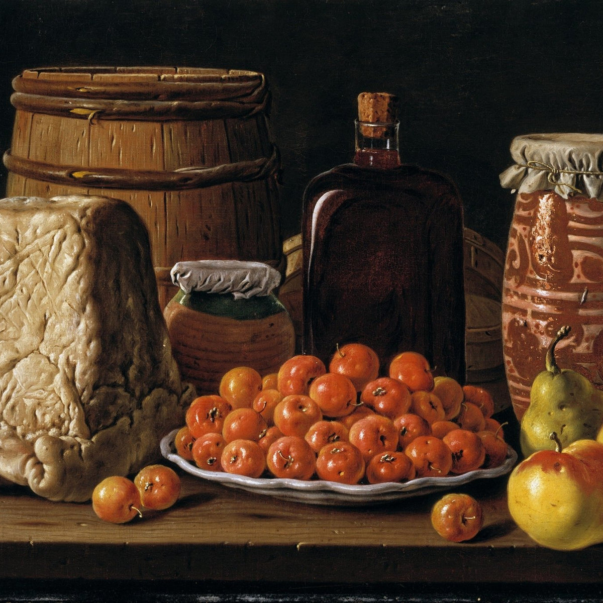 Cheese, Apples and Jar Still Life - Still Life Oil Painting - Oil Painting Haven