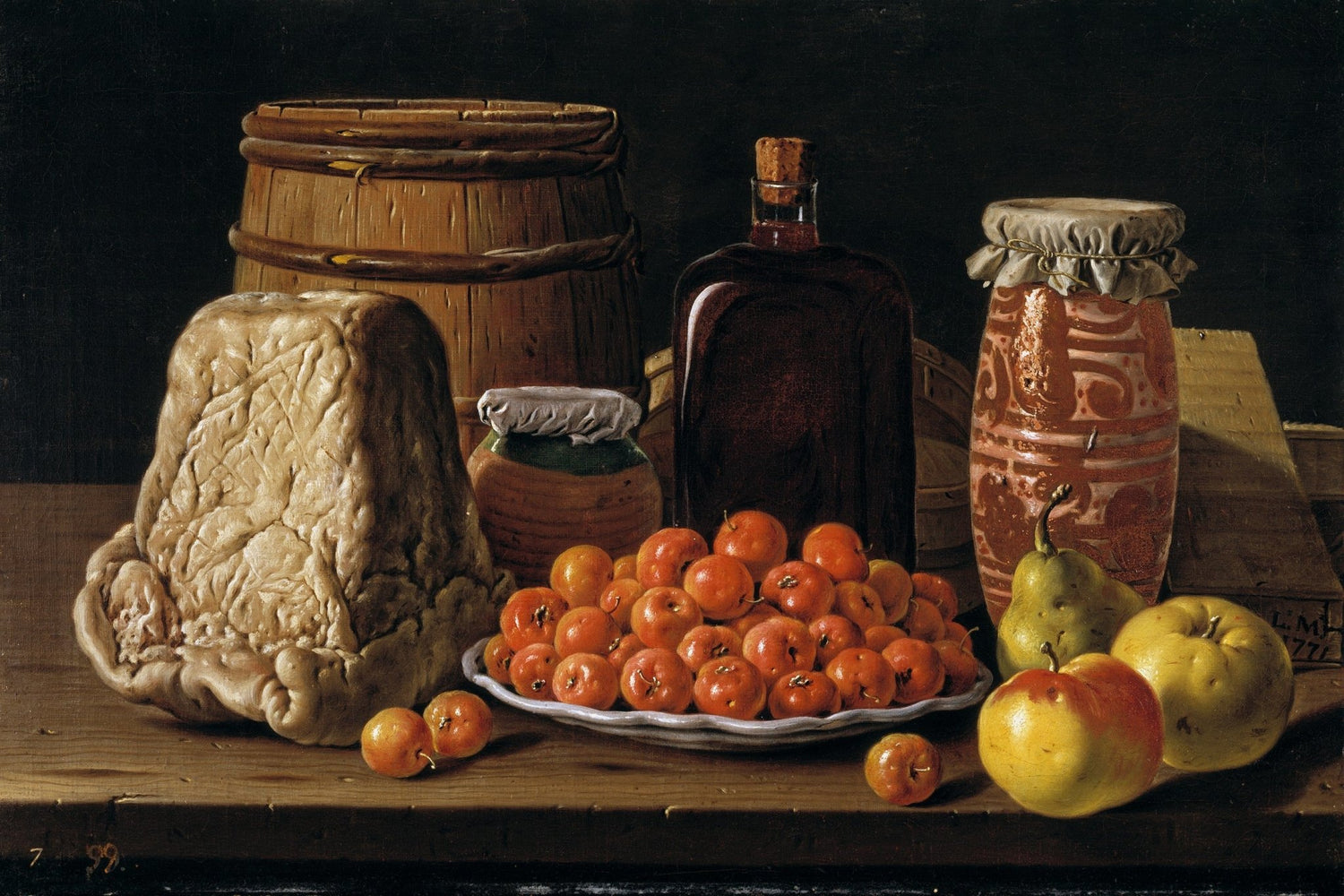 Cheese, Apples and Jar Still Life - Still Life Oil Painting - Oil Painting Haven