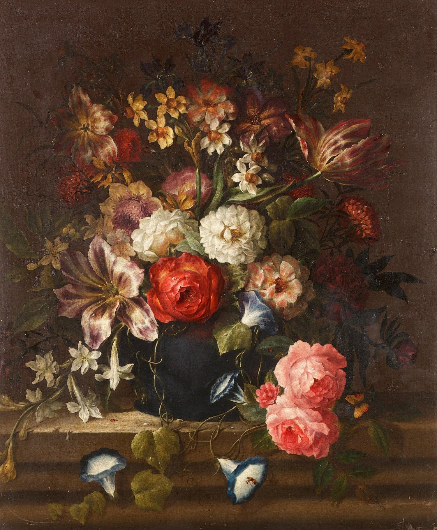 Classic Flower Arrangement in Vase – Floral Oil Painting - Oil Painting Haven
