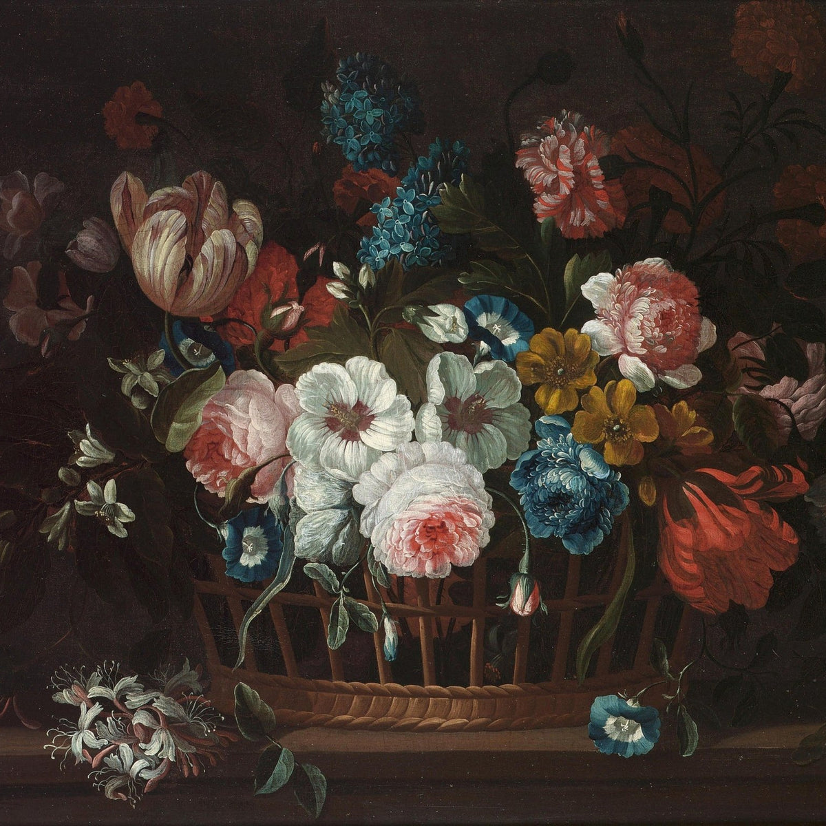Classic Flower Basket Still Life – Floral Oil Painting - Oil Painting Haven