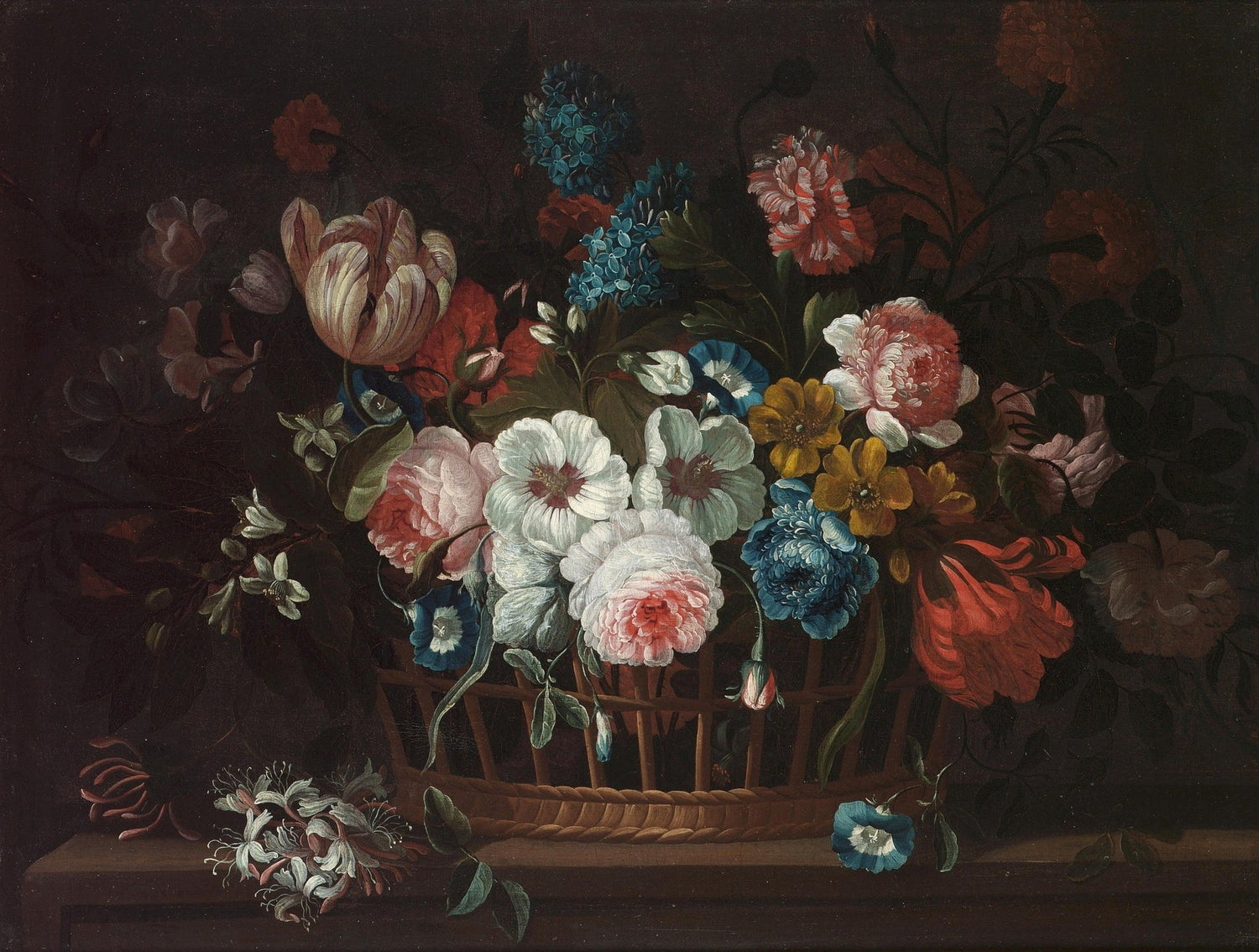 Classic Flower Basket Still Life – Floral Oil Painting - Oil Painting Haven