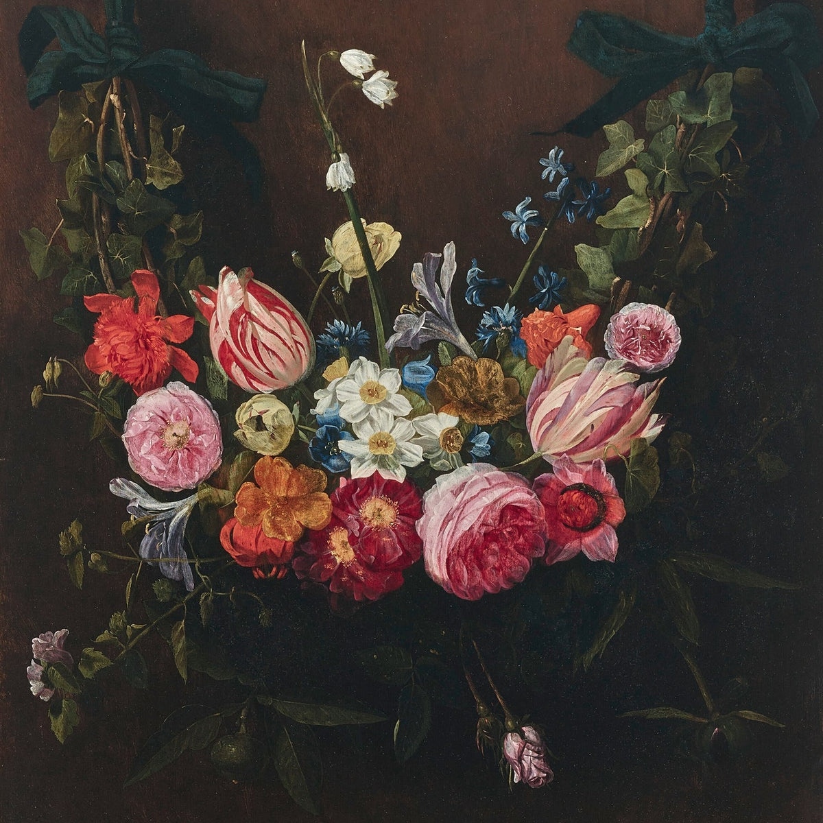 Classic Hanging Flower Arrangement Still Life - Floral Oil Painting - Oil Painting Haven